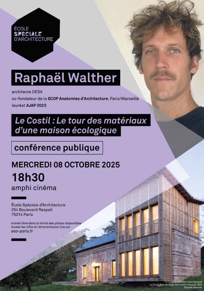 Conférence de l'architecte Raphaël Walther à l'ESA