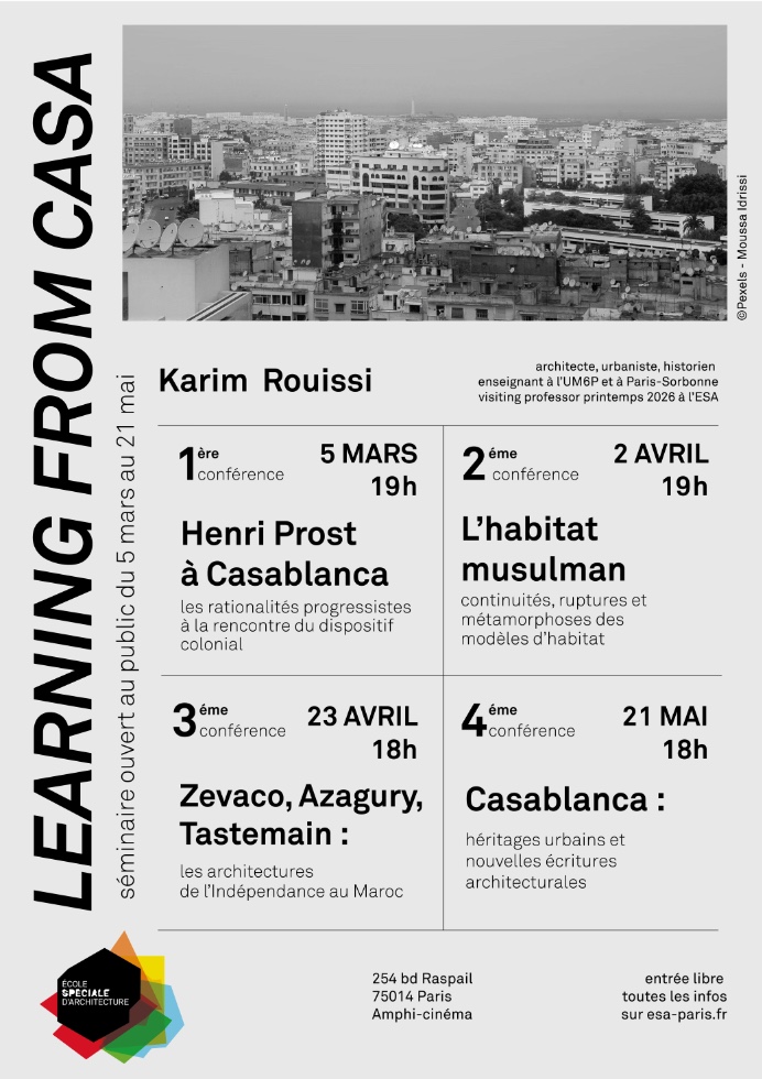 Learning from Casablanca - Séminaire ouvert au public par Karim Rouissi Visiting Professor ESA Printemps 2026