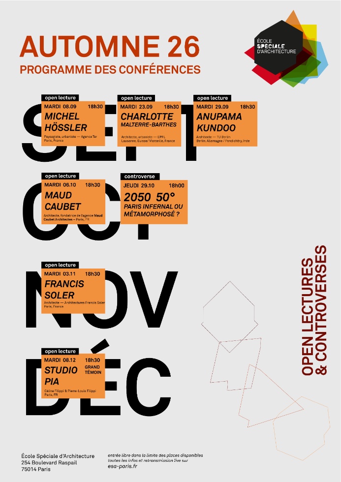 Open Lectures & Controverses — Programme Automne 2026 