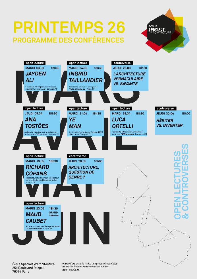 Conférences / Débats Programme du semestre de Printemps 2026