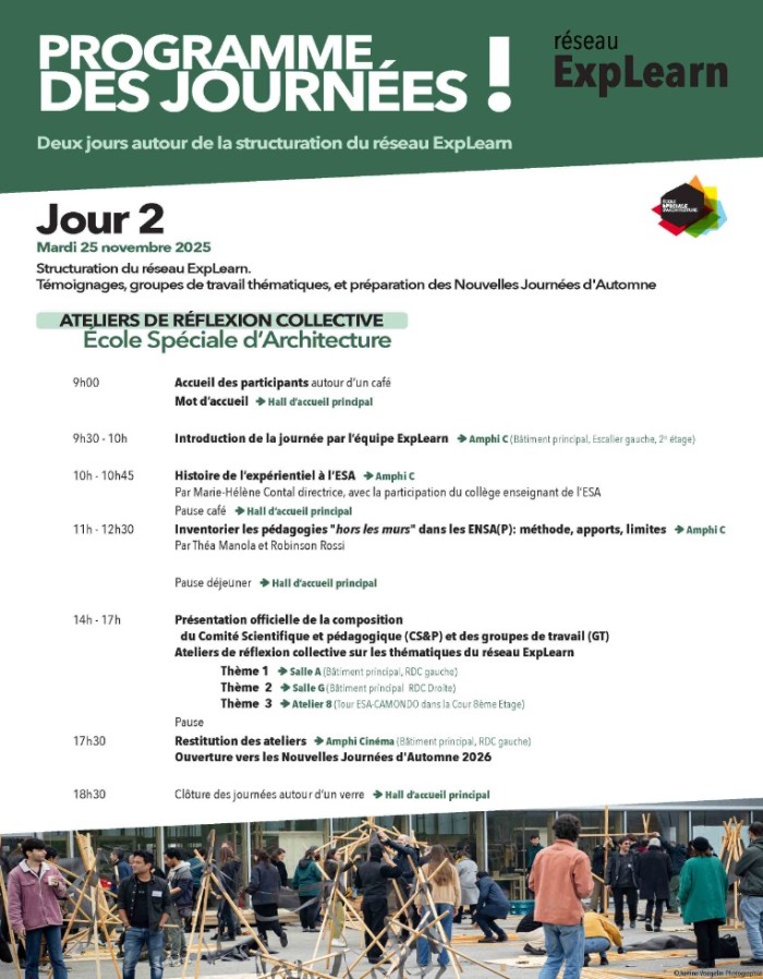 Journées du réseau ExpLearn à l'ESA